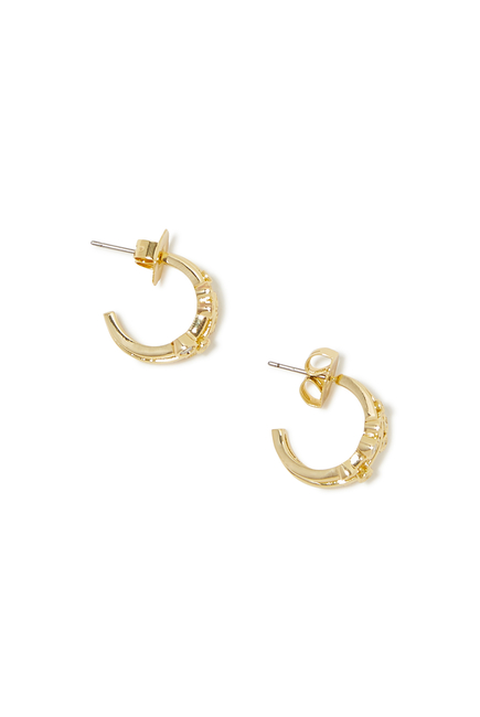 Triple Hoop Earrings, Gold-Plated Brass